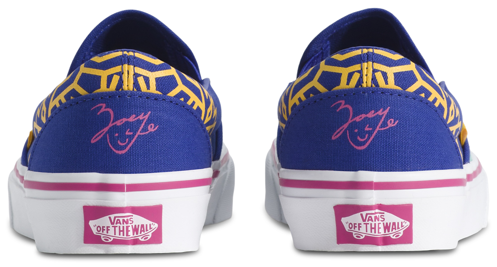 Vans Classic Slip On - Girls' Grade School — Zoey Blue/Green/Multi — view 3