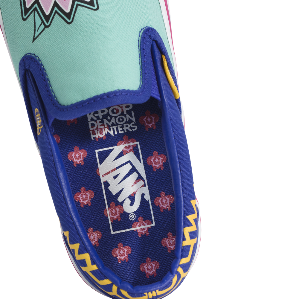 Vans Classic Slip On - Girls' Grade School — Zoey Blue/Green/Multi — view 6