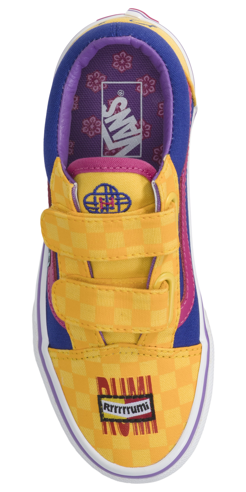 Vans Old Skool Velcro - Girls' Preschool — Multi/Rumi Yellow — view 4
