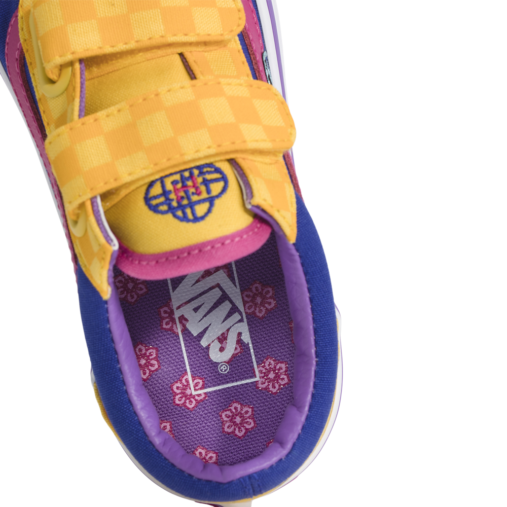 Vans Old Skool Velcro - Girls' Preschool — Multi/Rumi Yellow — view 8
