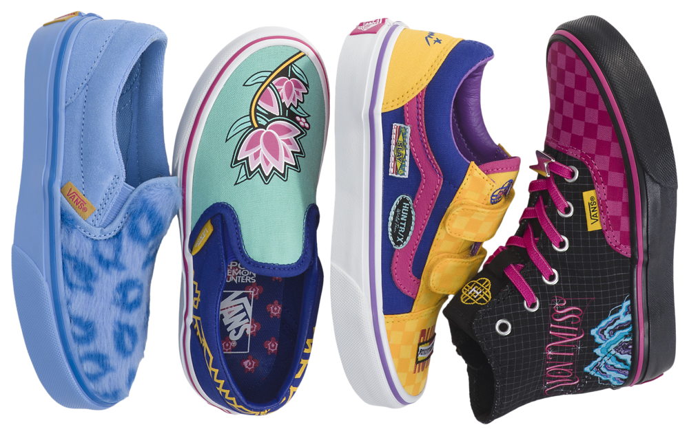 Vans Old Skool Velcro - Girls' Preschool — Multi/Rumi Yellow — view 9