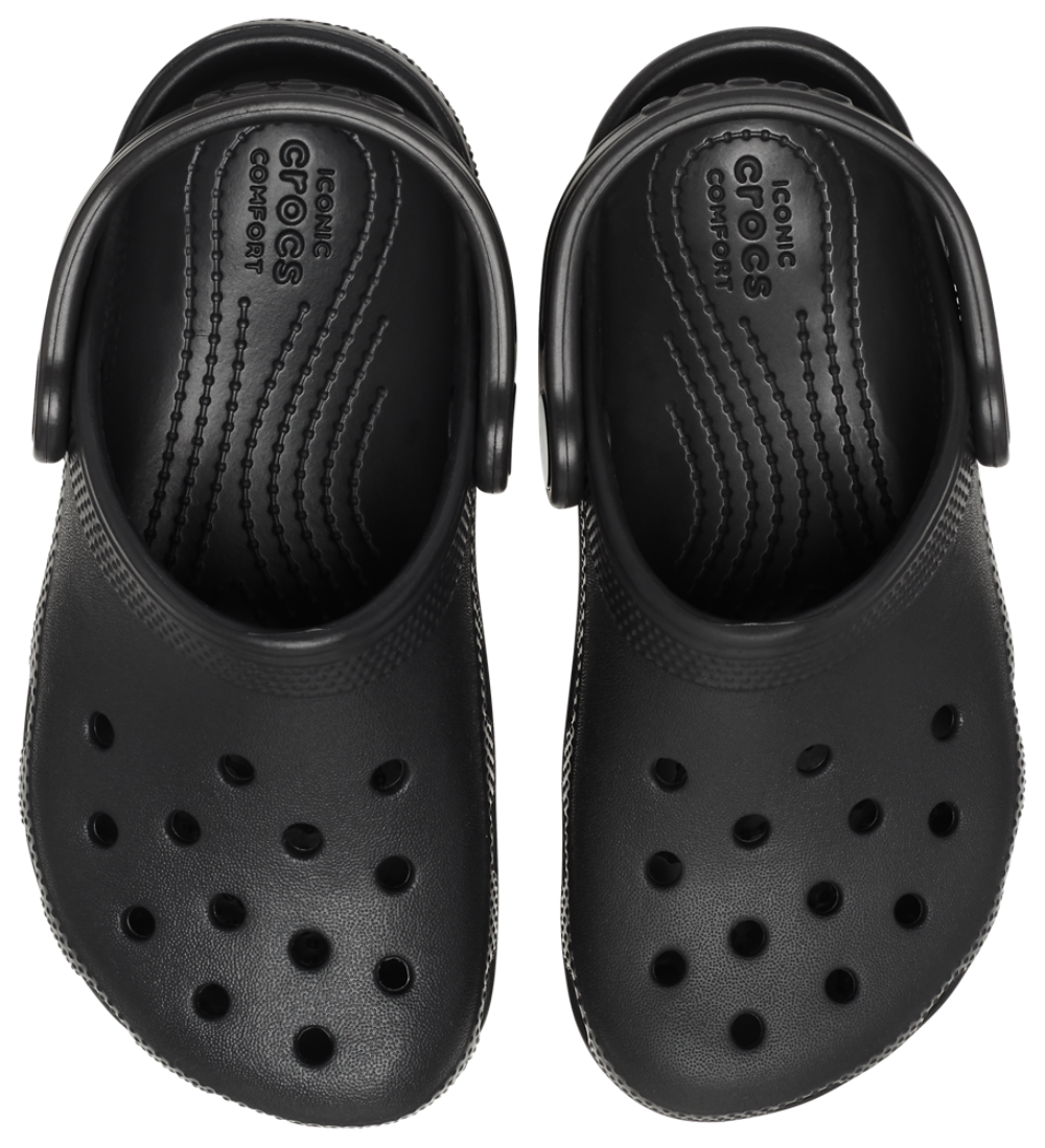 Crocs Classic Clogs - Boys' Toddler — Black/Black — view 3