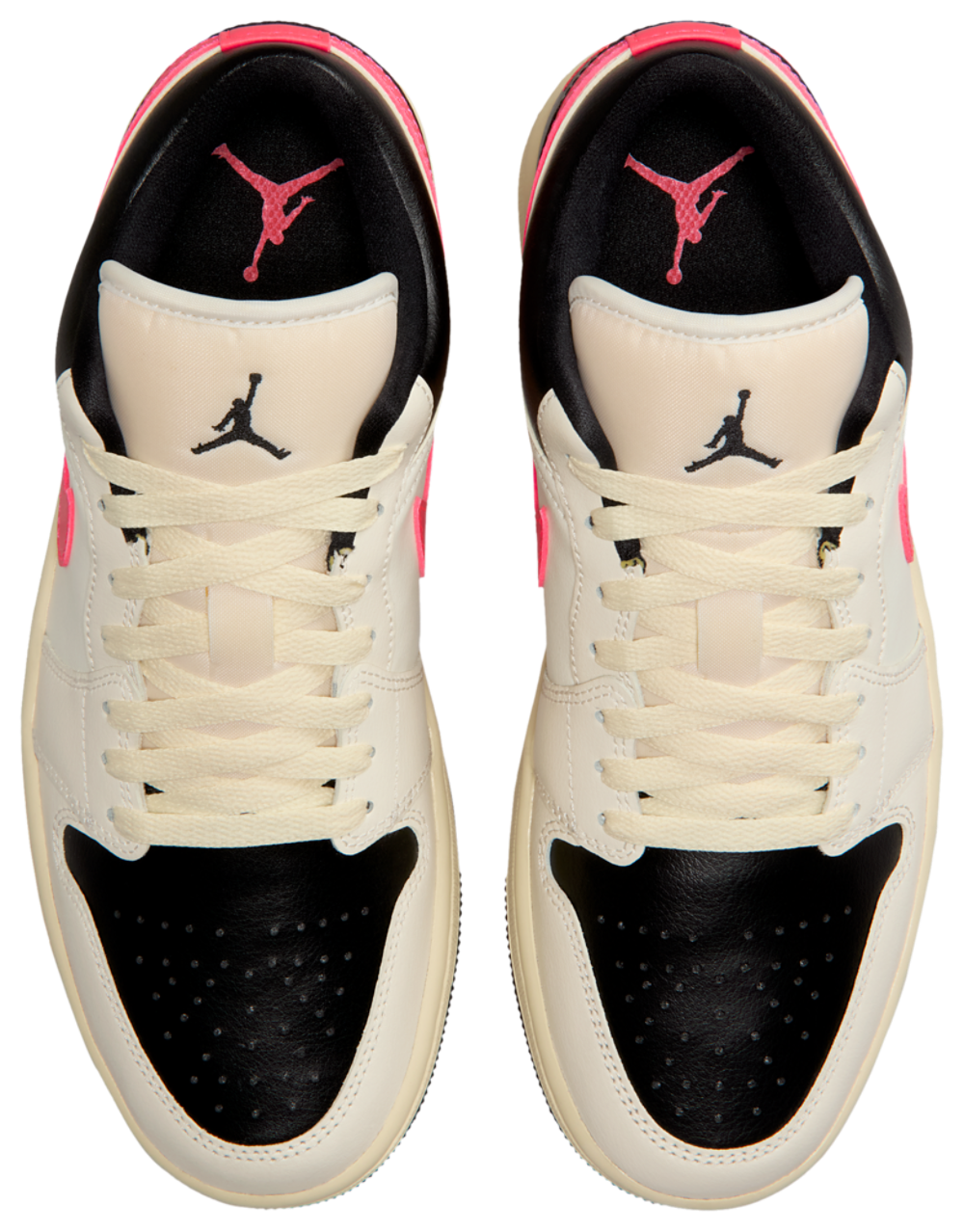 Jordan AJ 1 Low - Women's — Pale Ivory/Racer Pink — view 4