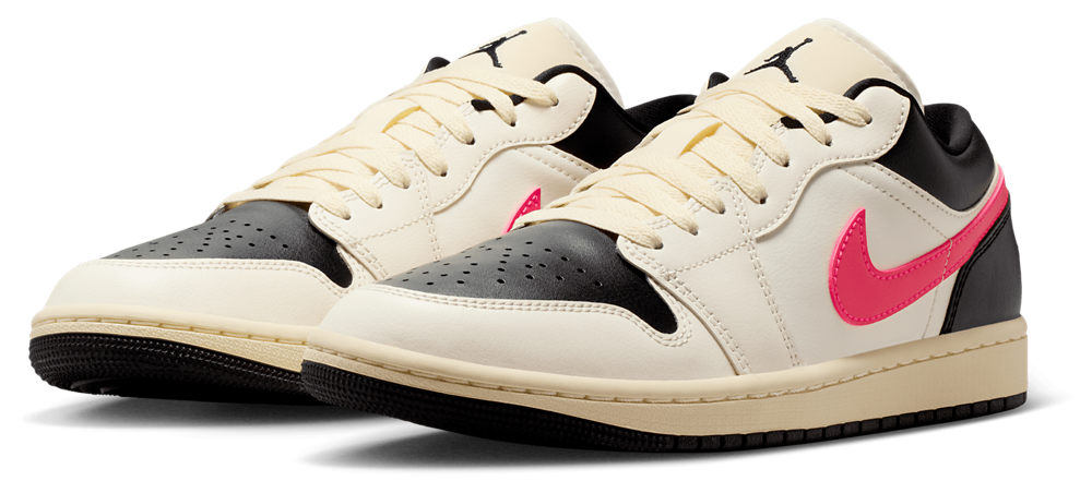 Jordan AJ 1 Low - Women's — Pale Ivory/Racer Pink — view 6