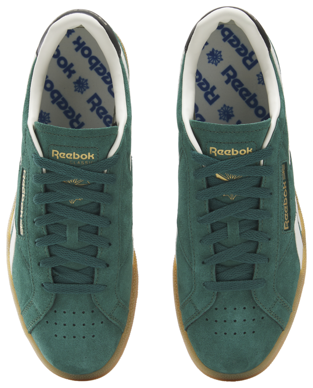 Reebok Club C Grounds Uk - Men's — Black/Gum/Collegiate Green — view 3