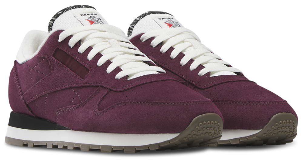 Reebok Classic Leather - Men's — Black/Black Cherry/Chalk — view 3