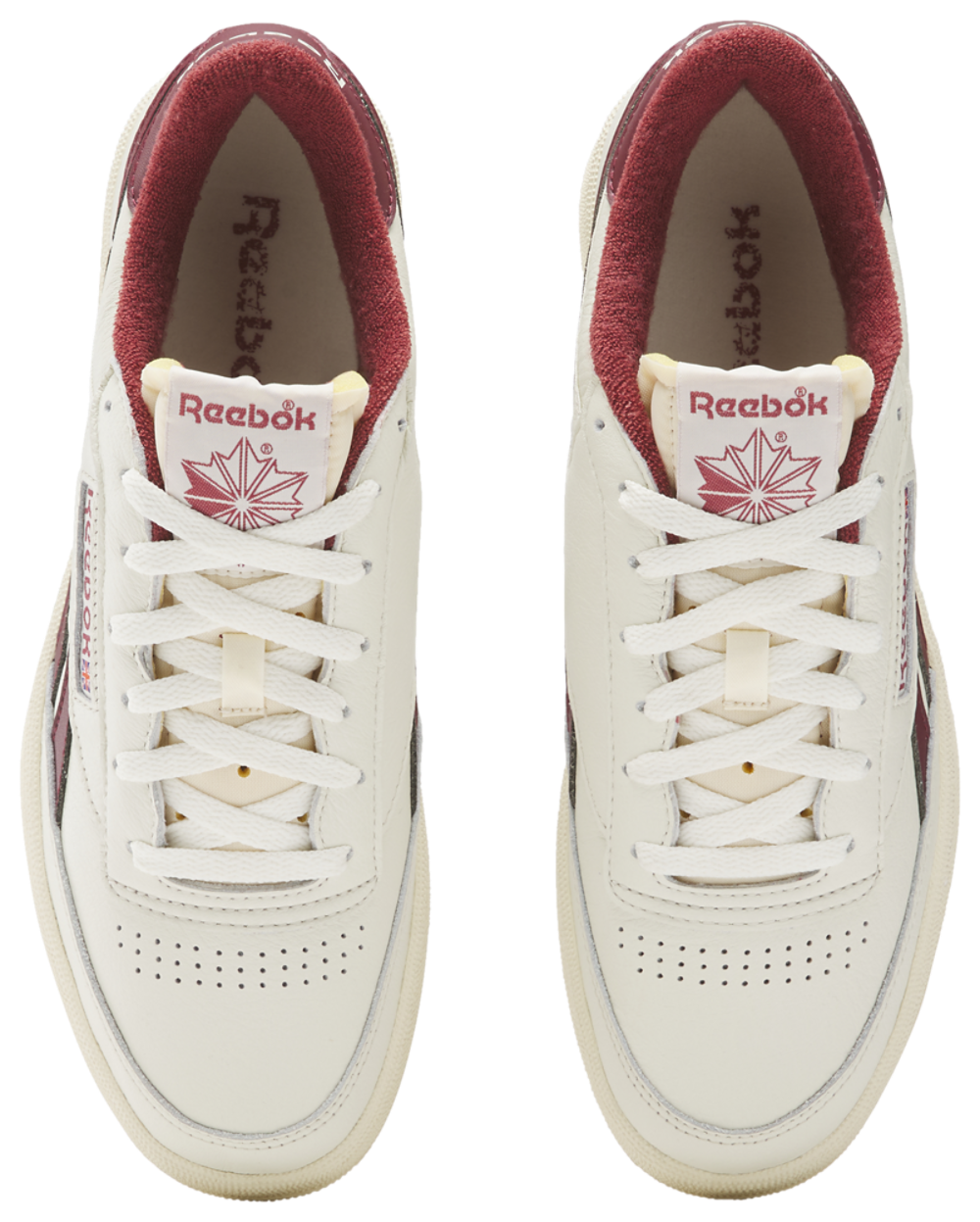 Reebok Club C Revenge Vintage - Men's — Vintage Chalk/Paper White/Classic Burgundy — view 3