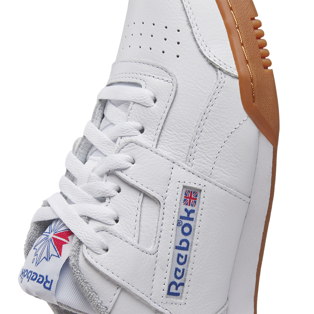 Reebok Workout Plus Leather - Men's — White/Vector Red/Vector Blue — view 6