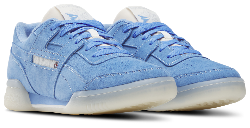 Reebok Workout Plus Suede - Men's — Alabaster/Chalk/Blue — view 2