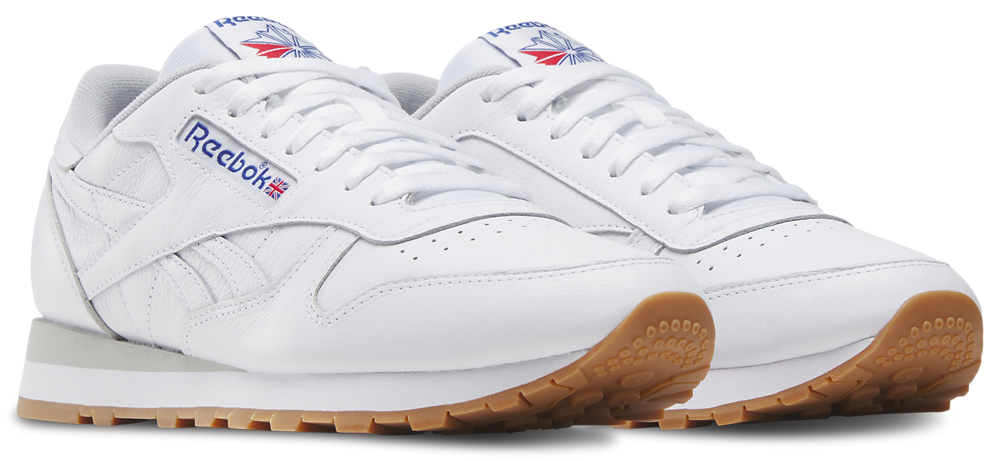 Reebok Classic Leather - Men's — Footwear White/Blue/Gum — view 2