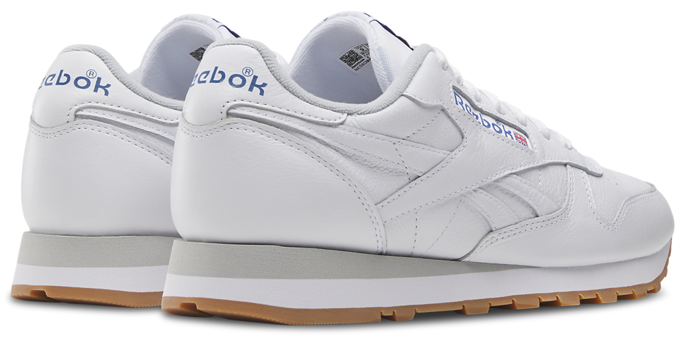 Reebok Classic Leather - Men's — Footwear White/Blue/Gum — view 3