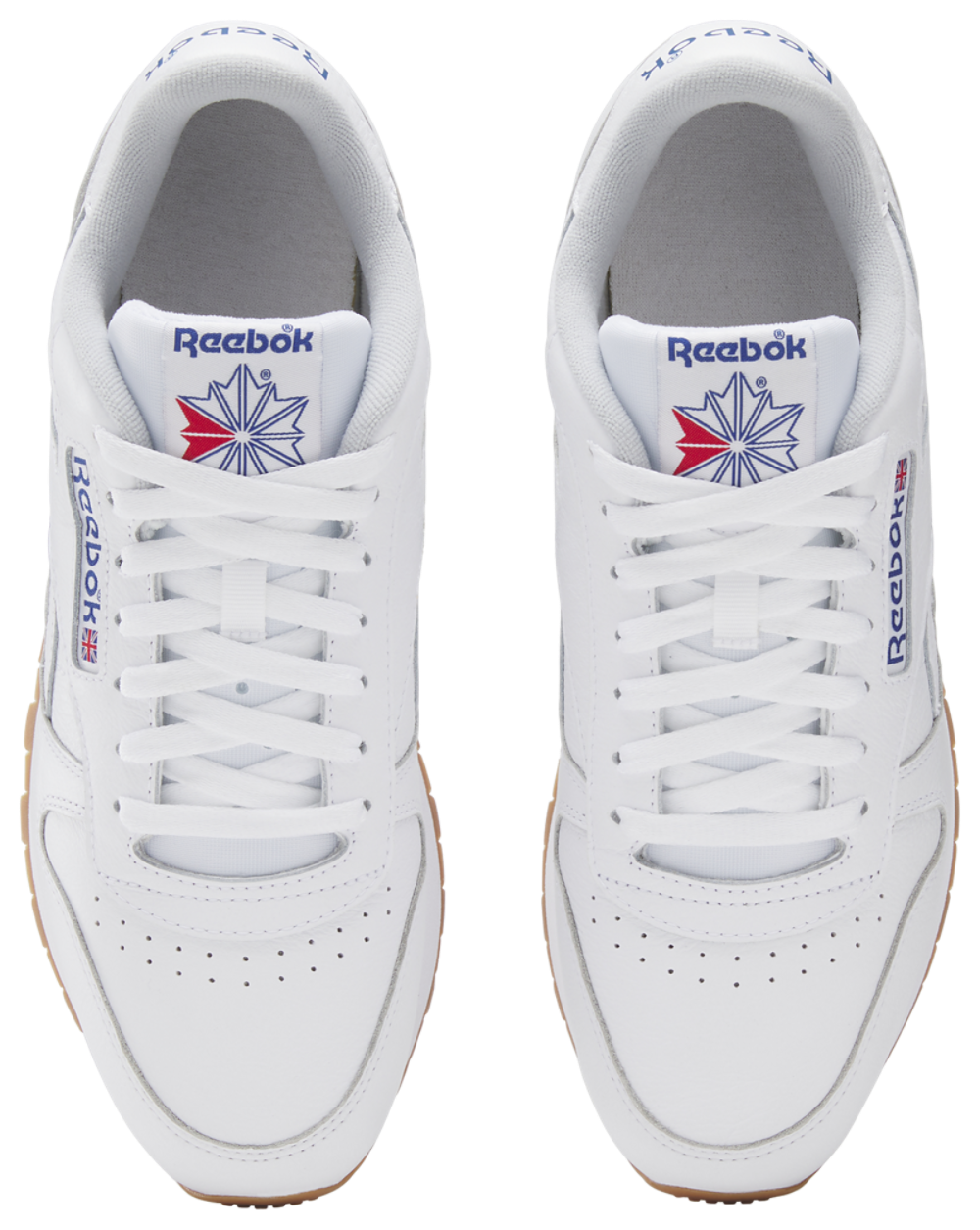 Reebok Classic Leather - Men's — Footwear White/Blue/Gum — view 4
