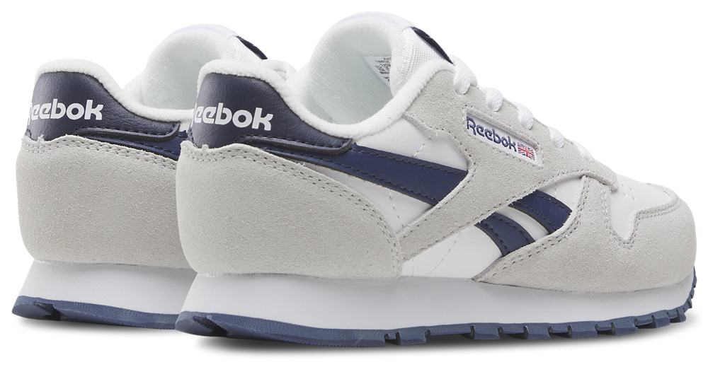 Reebok Classic Leather - Boys' Preschool — White/New Grey/Legacy Blue — view 2