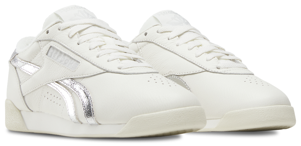Reebok Freestyle Lo - Women's — Vintage Chalk/Chalk/Silver Metallic — view 2