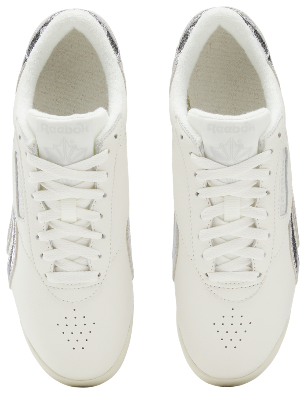 Reebok Freestyle Lo - Women's — Vintage Chalk/Chalk/Silver Metallic — view 4