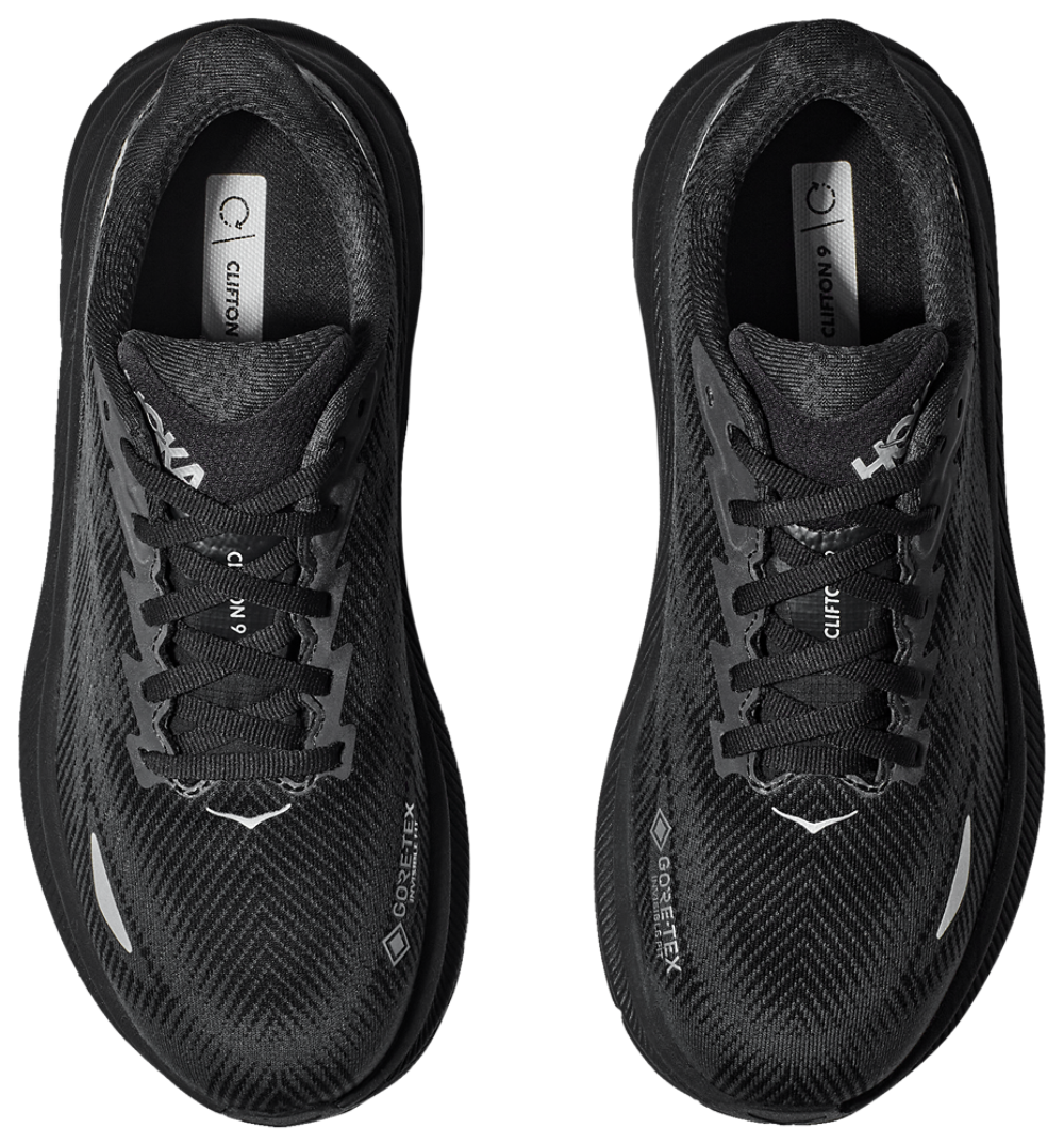 HOKA Clifton 9 GTX - Men's — Black/Black/Black — view 4