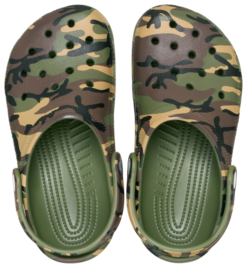 Crocs Classic Camo Clogs - Boys' Grade School — Multi/Army Green — view 3