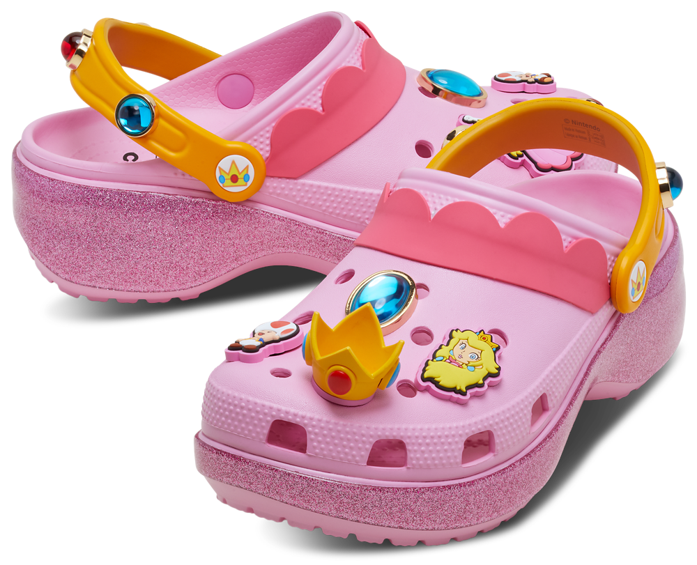 Crocs Princess Peach CLS Platform Clogs - Women's — Pink — view 7