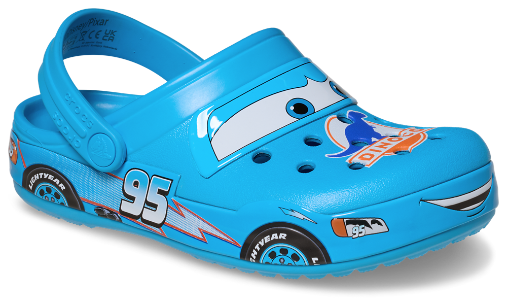 Crocs Lightning McQueen Dinoco Clogs - Boys' Toddler — Blue/Multi — view 6