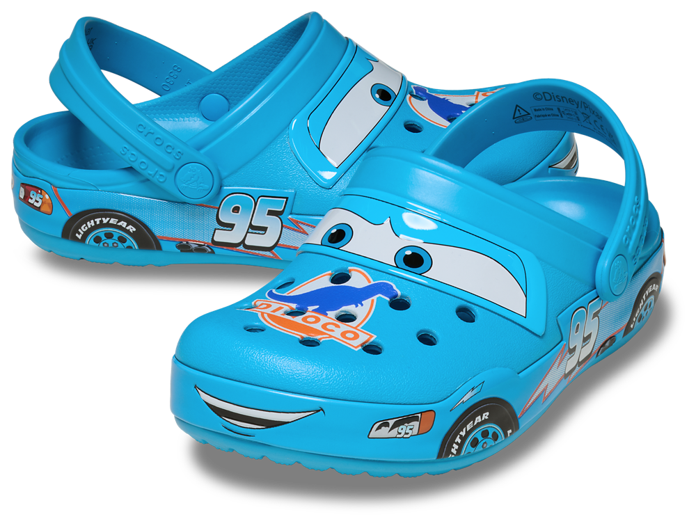 Crocs Lightning McQueen Dinoco Clogs - Boys' Toddler — Blue/Multi — view 7
