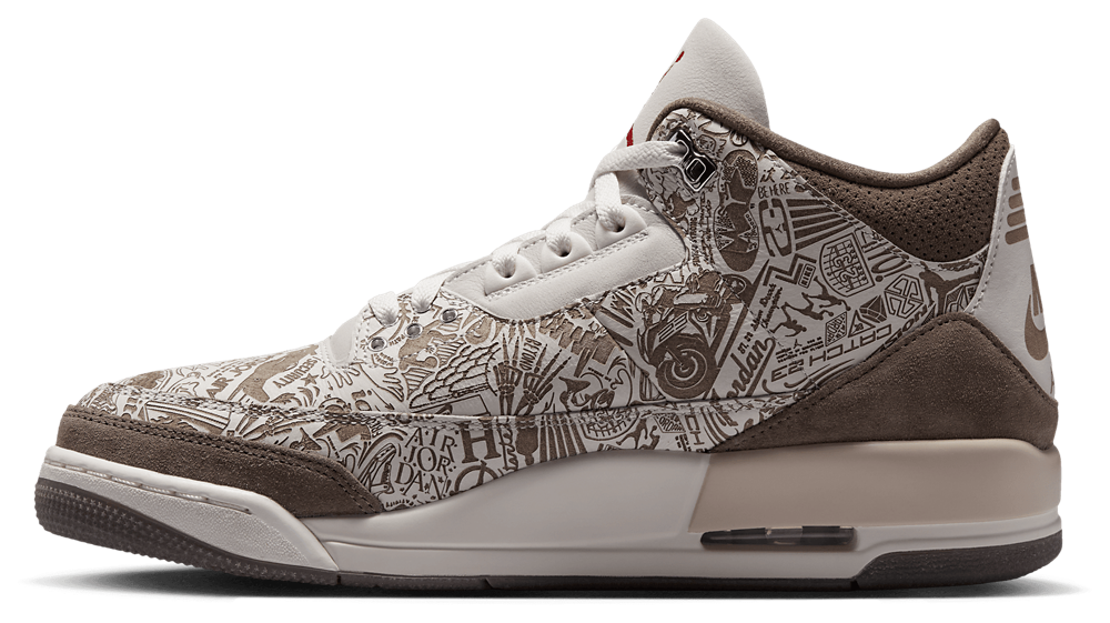 Jordan Air Jordan 3 Retro - Men's — White/Tan /Red — view 2