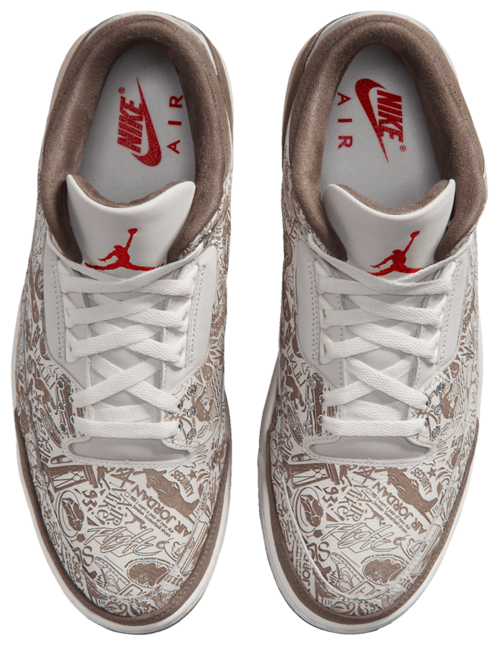 Jordan Air Jordan 3 Retro - Men's — White/Tan /Red — view 4