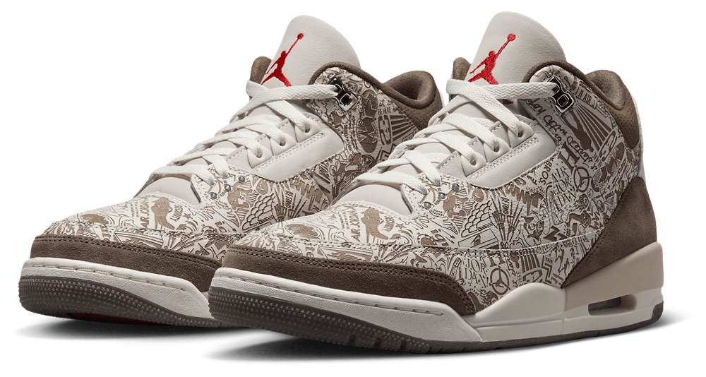 Jordan Air Jordan 3 Retro - Men's — White/Tan /Red — view 6