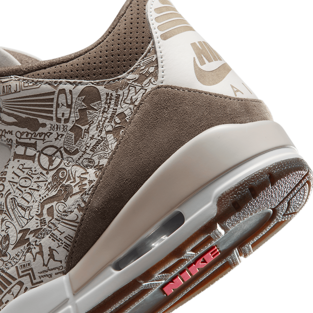 Jordan Air Jordan 3 Retro - Men's — White/Tan /Red — view 8