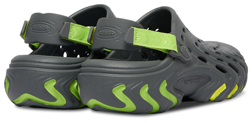 Crocs Echo II Clogs - Boys' Grade School — Green Burst/Black — view 3