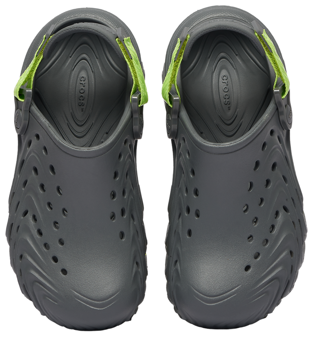 Crocs Echo II Clogs - Boys' Grade School — Green Burst/Black — view 4