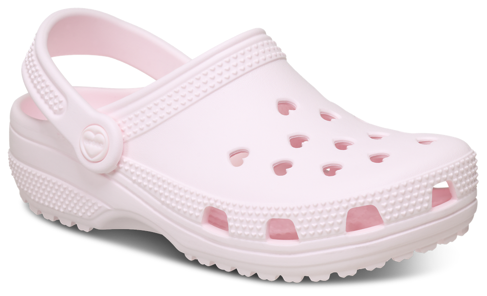 Crocs Classic Hearts Cut Out Clogs - Girls' Grade School — Bubble Ice/Bubble Ice — view 2