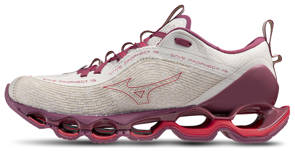 Mizuno Wave Prophecy 13 - Women's — White Sand/Azalea — view 2