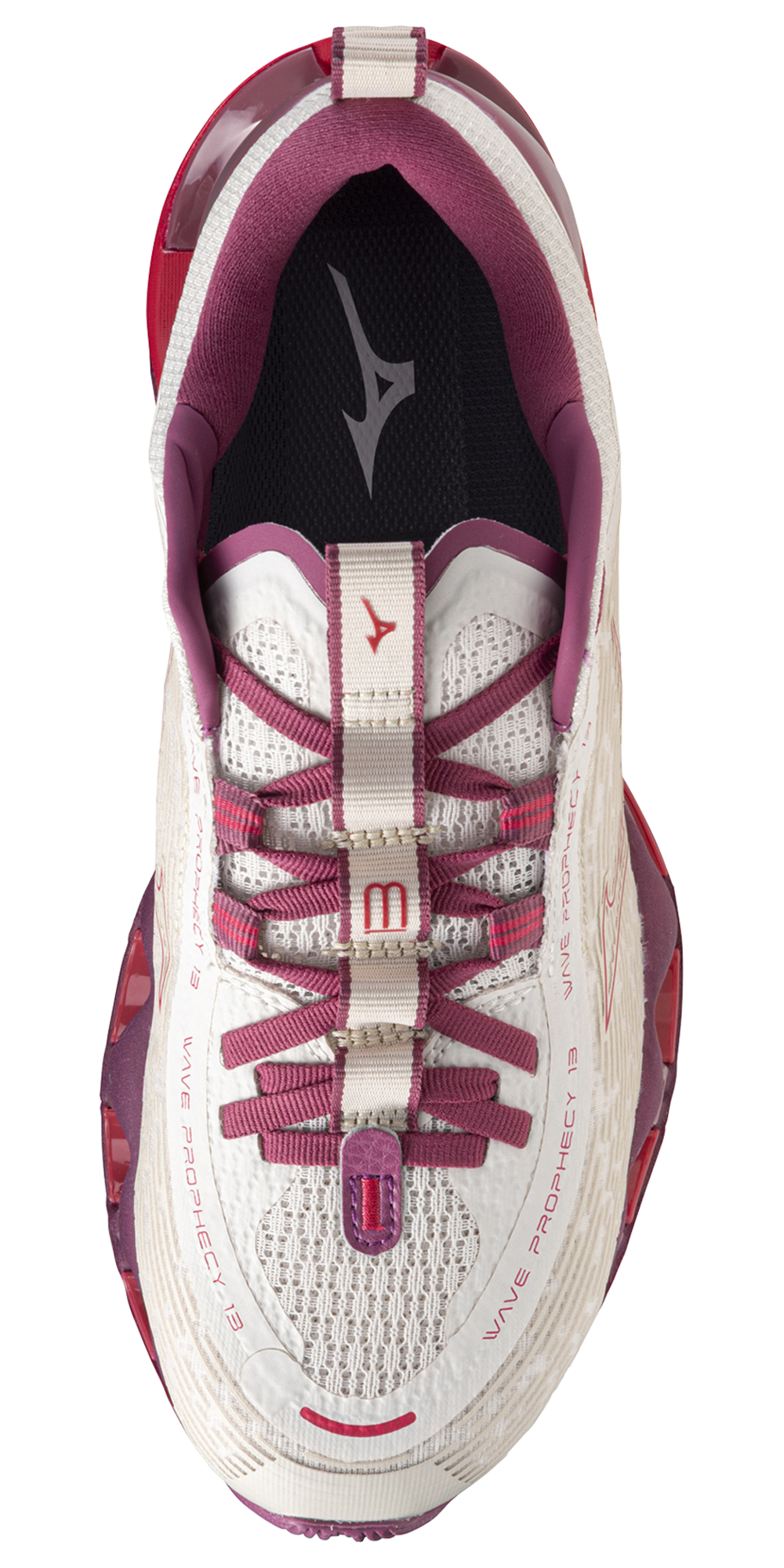 Mizuno Wave Prophecy 13 - Women's — White Sand/Azalea — view 4