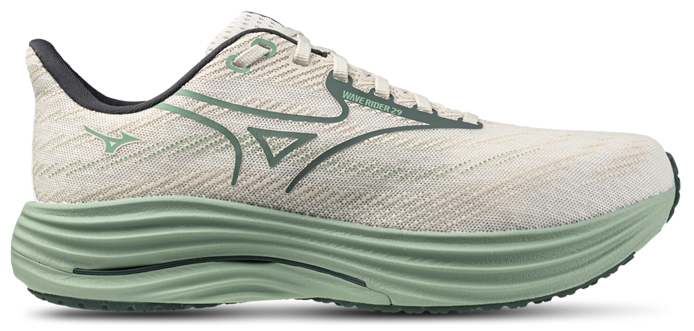 Mizuno Wave Rider 29 Wide - Men's — White/Bistro Green — view 2