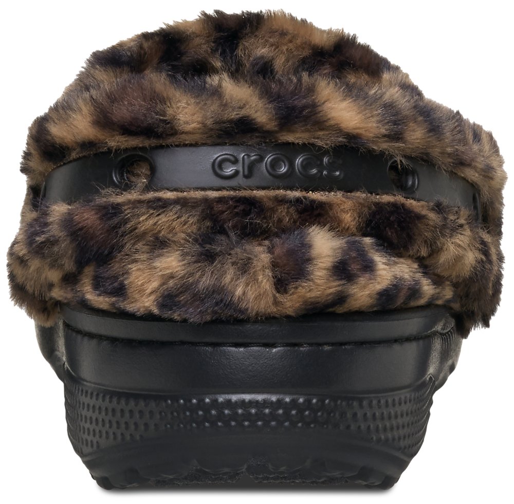 Crocs Classic Clogs Fur - Women's — Black/Brown — view 2