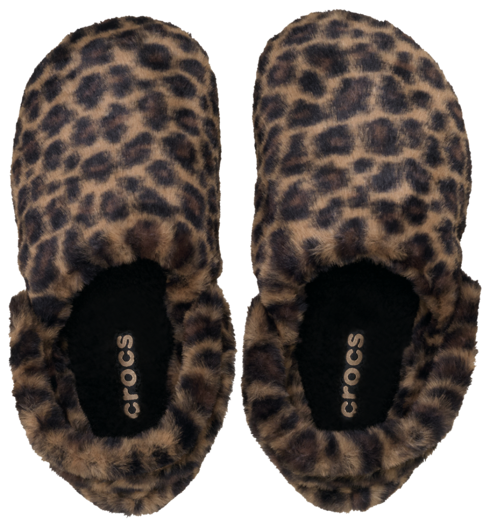 Crocs Classic Clogs Fur - Women's — Black/Brown — view 3