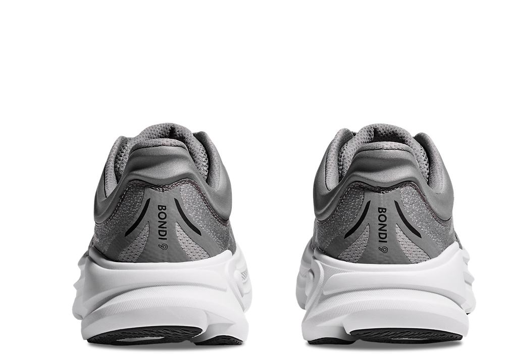 HOKA Bondi 9 - Men's — White/Grey/Black — view 3