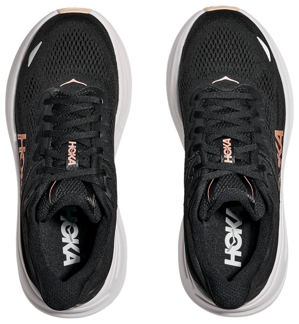 HOKA Bondi 9 - Women's — Black/Rose Gold/White — view 4