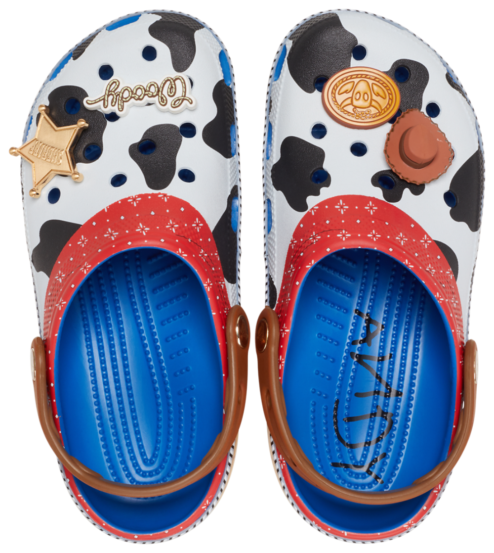 Crocs Toy Story Woody Classic Clogs - Boys' Grade School — White/Black/Brown — view 3