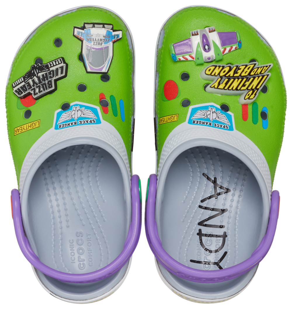 Crocs Toy Story Buzz Classic Clogs - Boys' Toddler — Green/Purple — view 4