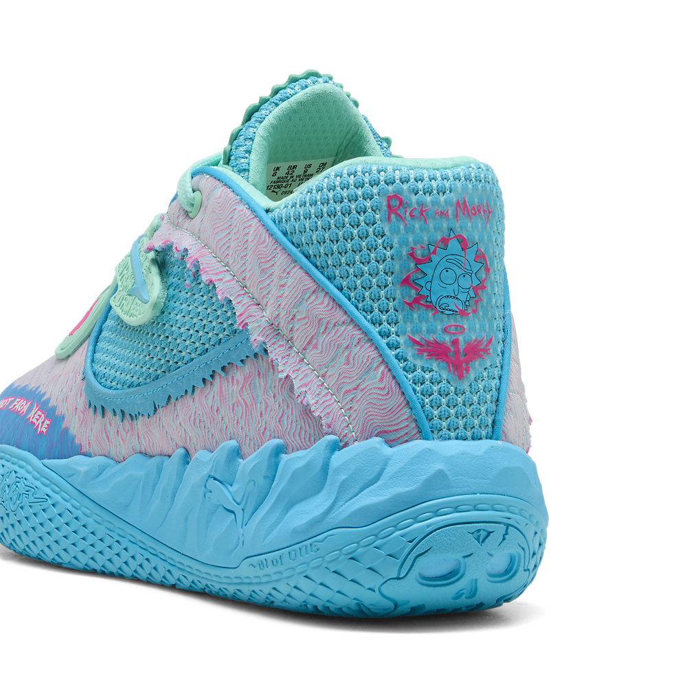 PUMA MB.05 Rick & Morty - Men's — Electric Peppermint/Rickie Orange/Blue — view 3