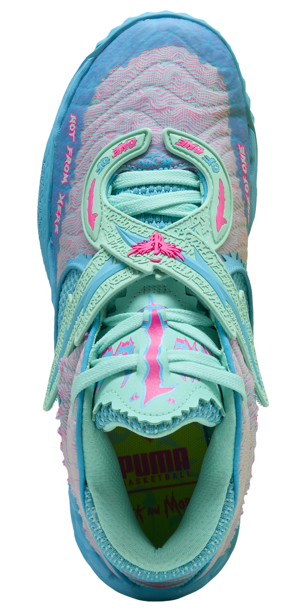 PUMA MB.05 Rick & Morty - Men's — Electric Peppermint/Rickie Orange/Blue — view 4