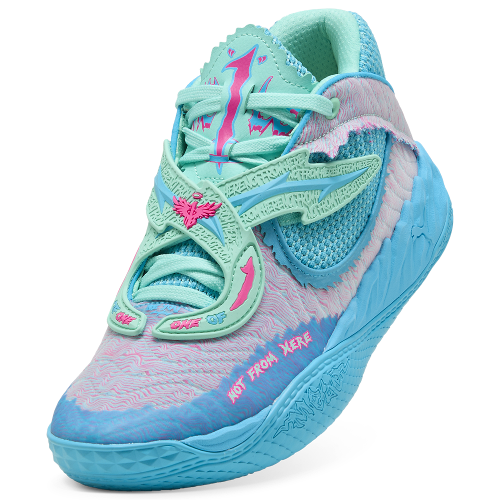 PUMA MB.05 Rick & Morty - Men's — Electric Peppermint/Rickie Orange/Blue — view 7