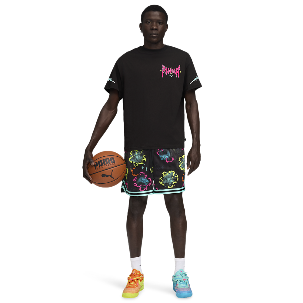 PUMA MB.05 Rick & Morty - Men's — Electric Peppermint/Rickie Orange/Blue — view 9