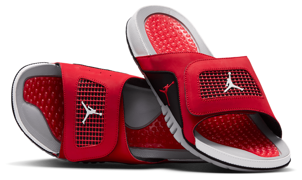 Jordan Retro 4 Hydro - Men's — Fire Red/White/Black — view 5