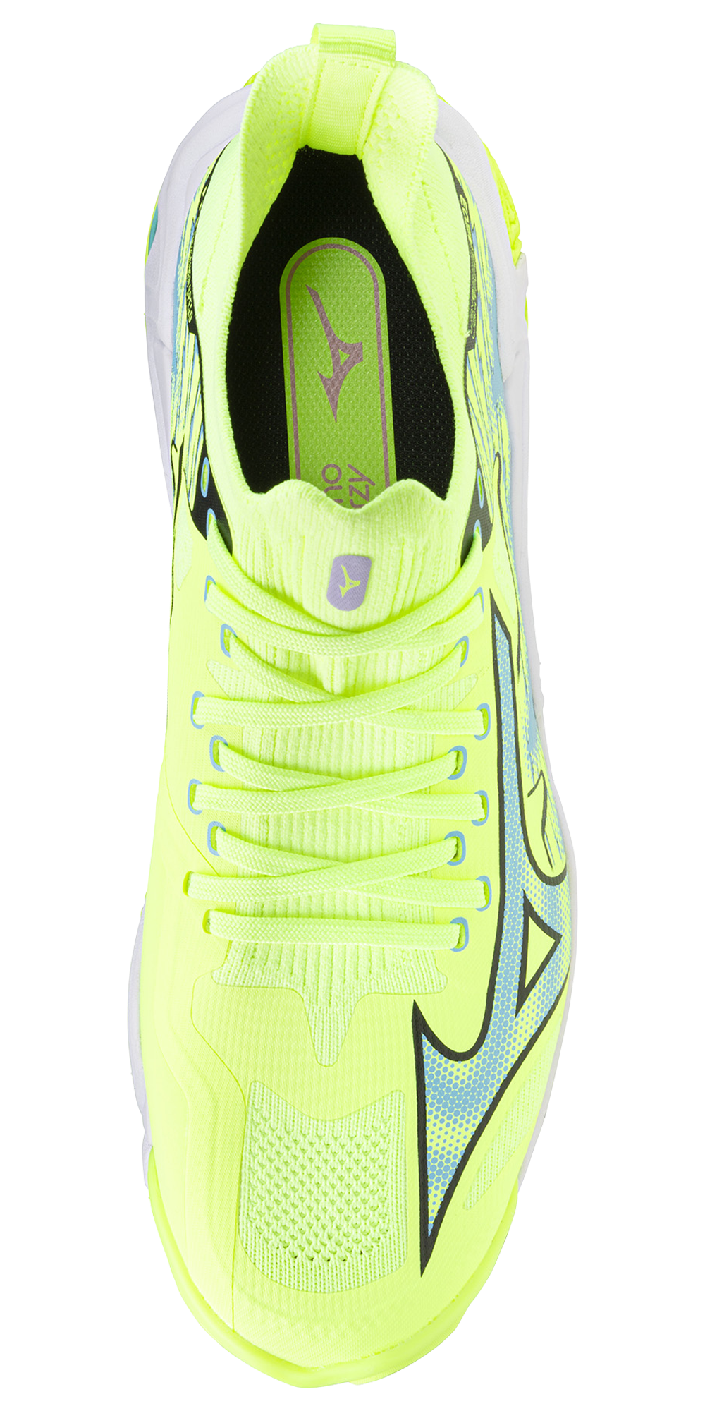 Mizuno Wave Lightning NEO 3 - Men's — Misty Blue/Neo Lime — view 4