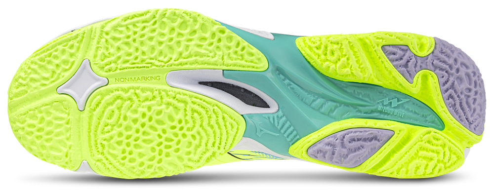 Mizuno Wave Lightning NEO 3 - Men's — Misty Blue/Neo Lime — view 5