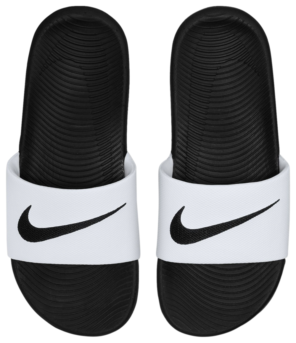 Nike Kawa Slides - Boys' Preschool — White/Black — view 3