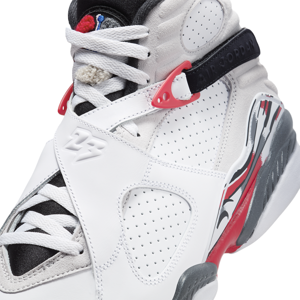 Jordan Retro 8 - Boys' Grade School — White/Black/True Red — view 7