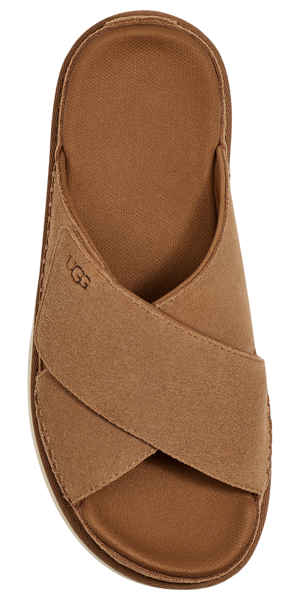UGG Goldenstar Cross Slide - Women's — Chestnut/Driftwood/Moss Green — view 4